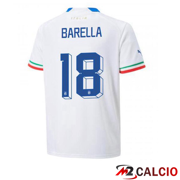 Maglie Calcio Italia (Barella 18) Seconda Bianco 2022/2023