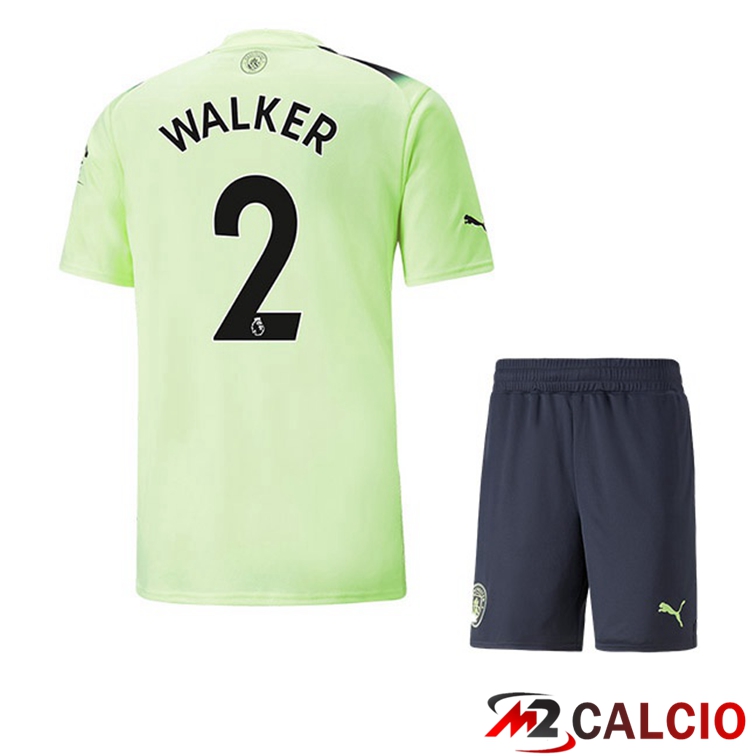 Maglie Calcio Manchester City (Kyle Walker 2) Bambino Terza Verde Nero 2022/2023