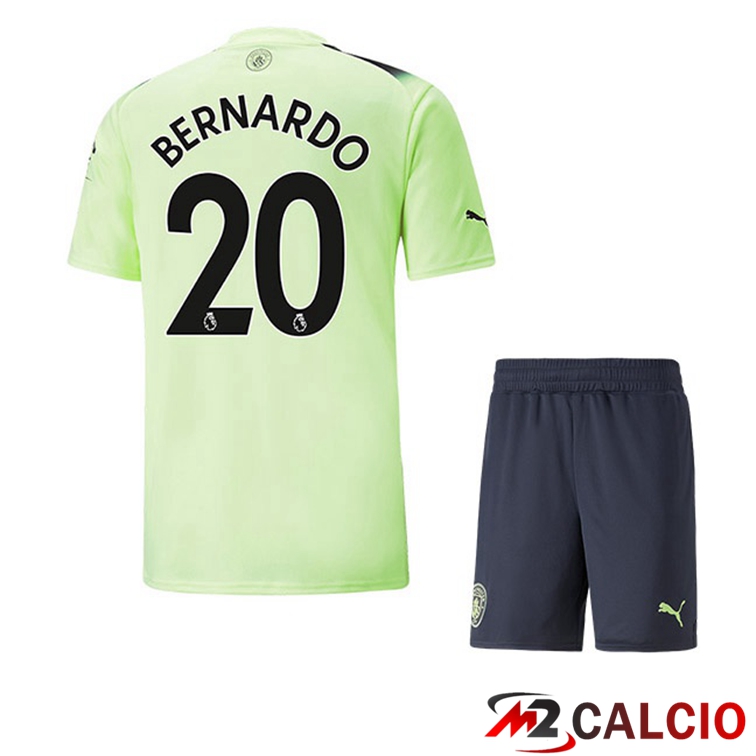 Maglie Calcio Manchester City (Bernardo Silva 20) Bambino Terza Verde Nero 2022/2023