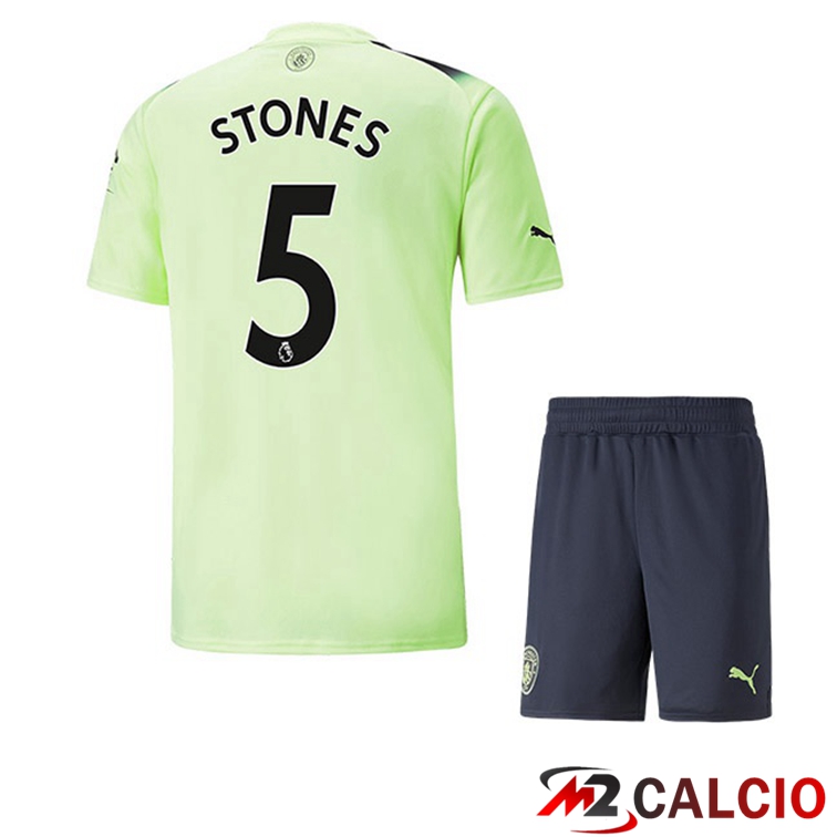 Maglie Calcio Manchester City (John Stones 5) Bambino Terza Verde Nero 2022/2023