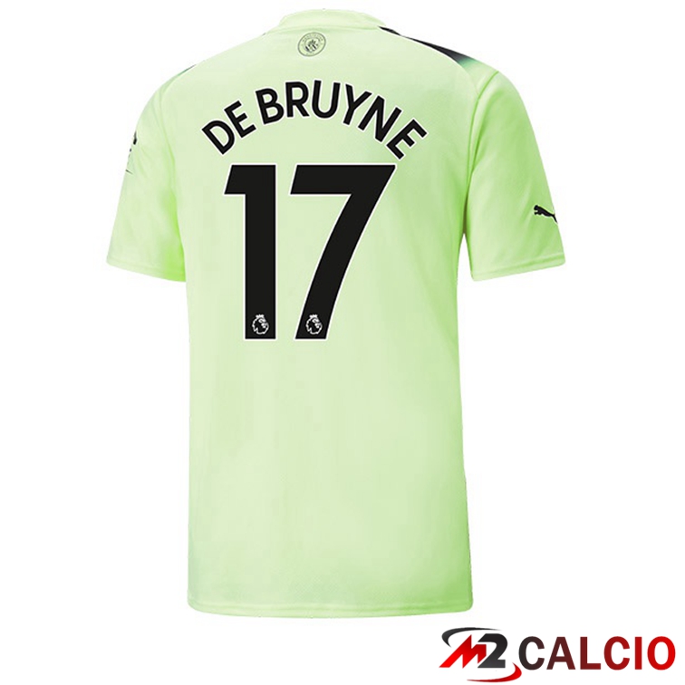 Maglie Calcio Manchester City (Kevin De Bruyne 17) Terza Verde Nero 2022/2023