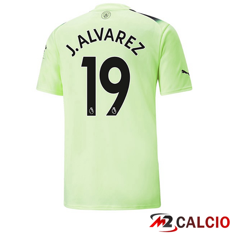 Maglie Calcio Manchester City (Julián Álvarez 19) Terza Verde Nero 2022/2023