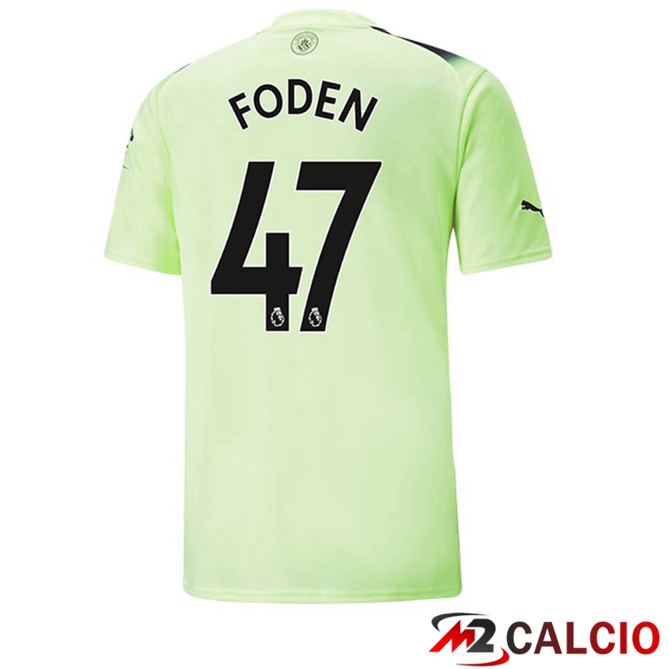 Maglie Calcio Manchester City (Phil Foden 47) Terza Verde Nero 2022/2023