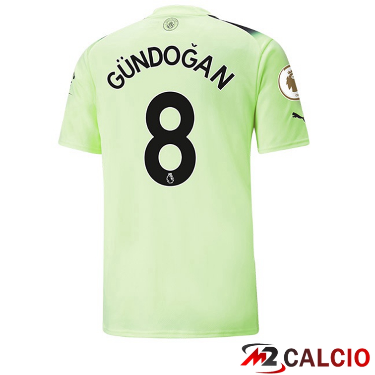 Maglie Calcio Manchester City (Ilkay Gündogan 8) Terza Verde Nero 2022/2023
