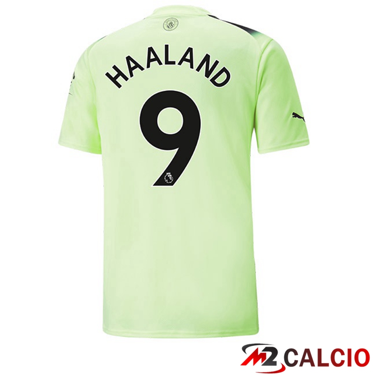 Maglie Calcio Manchester City (Erling Haaland 9) Terza Verde Nero 2022/2023