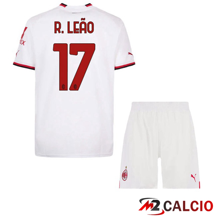 Maglie Calcio AC Milan (R. LEÃO 17) Bambino Seconda Bianco 2022/2023
