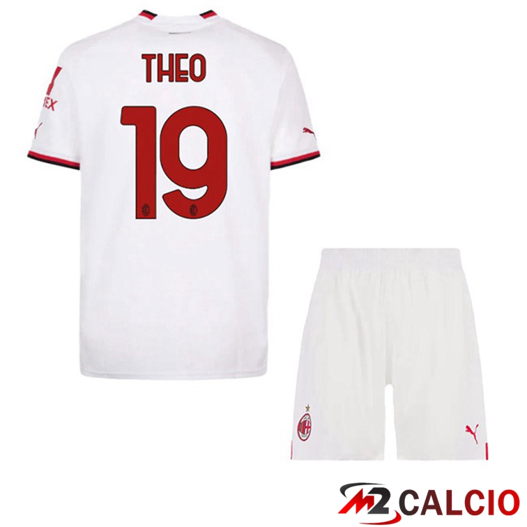 Maglie Calcio AC Milan (THEO 19) Bambino Seconda Bianco 2022/2023