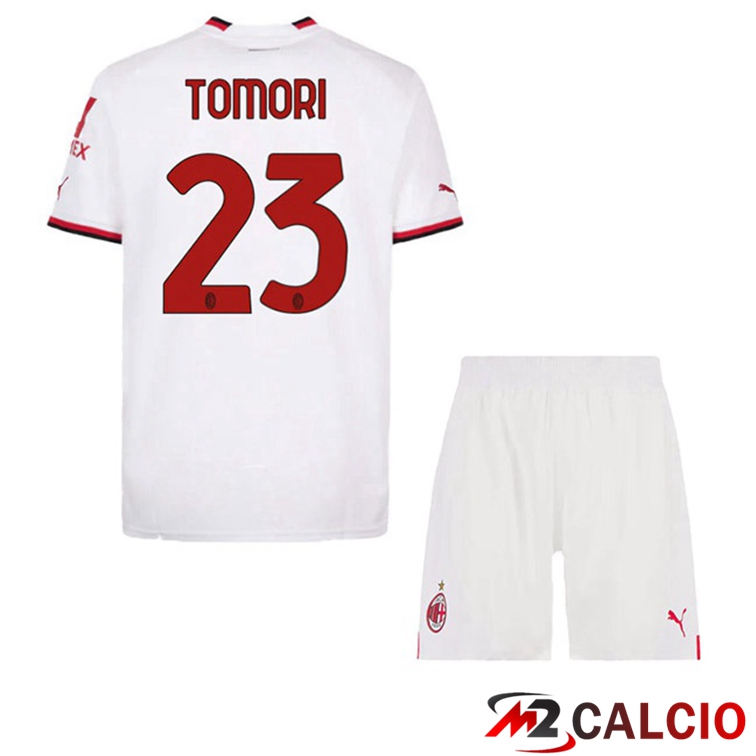 Maglie Calcio AC Milan (TOMORI 23) Bambino Seconda Bianco 2022/2023