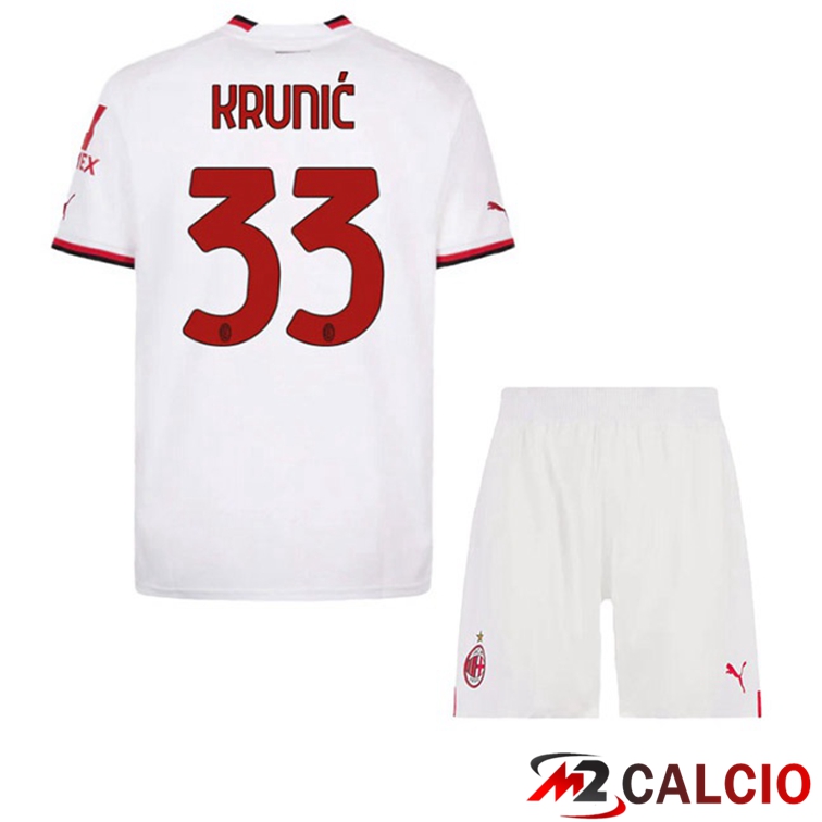 Maglie Calcio AC Milan (KRUNIĆ 33) Bambino Seconda Bianco 2022/2023