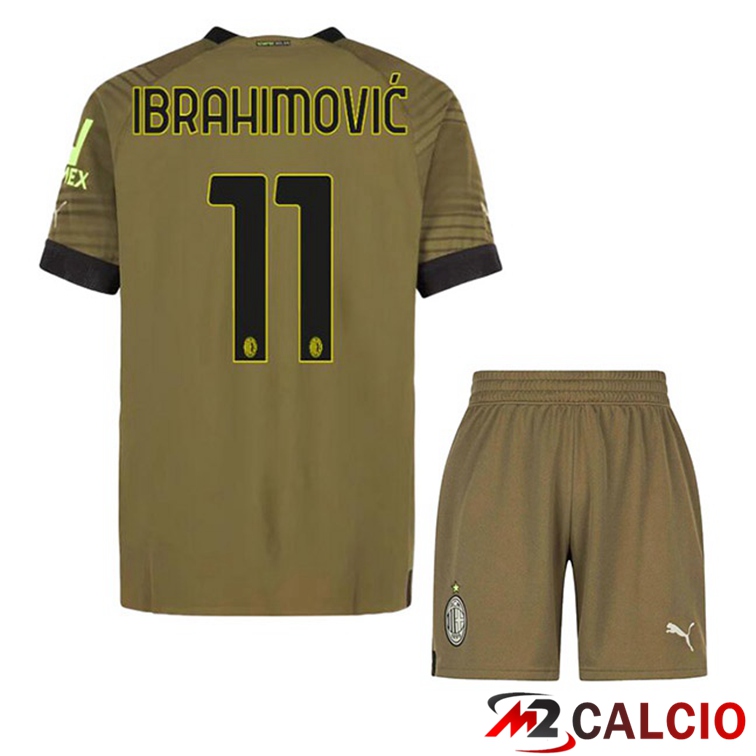 Maglie Calcio AC Milan (IBRAHIMOVIĆ 11) Bambino Terza Marrone 2022/2023