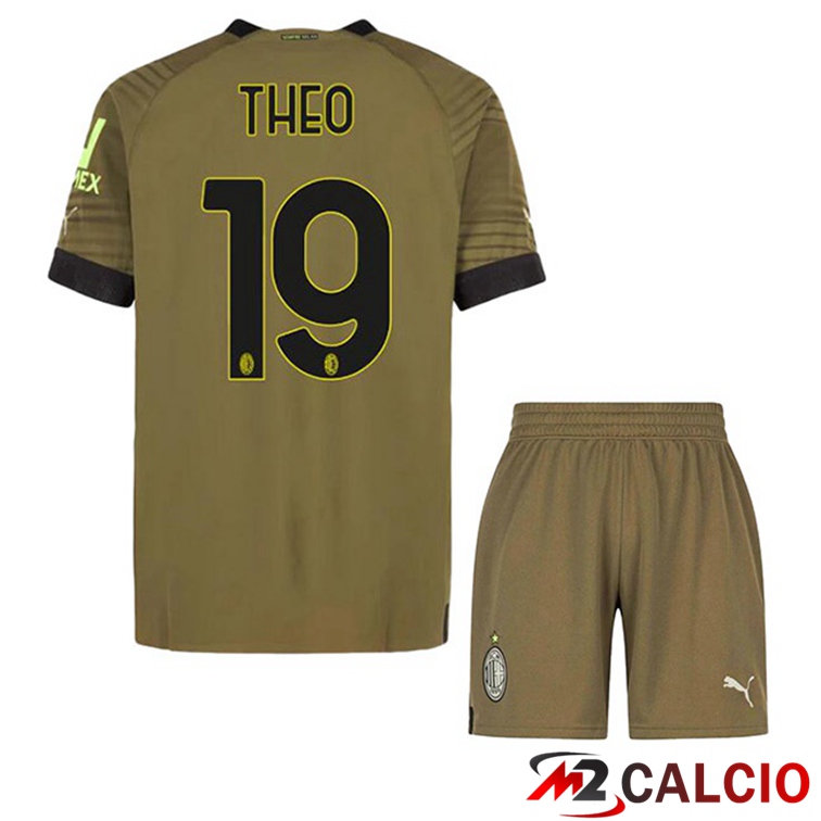 Maglie Calcio AC Milan (THEO 19) Bambino Terza Marrone 2022/2023