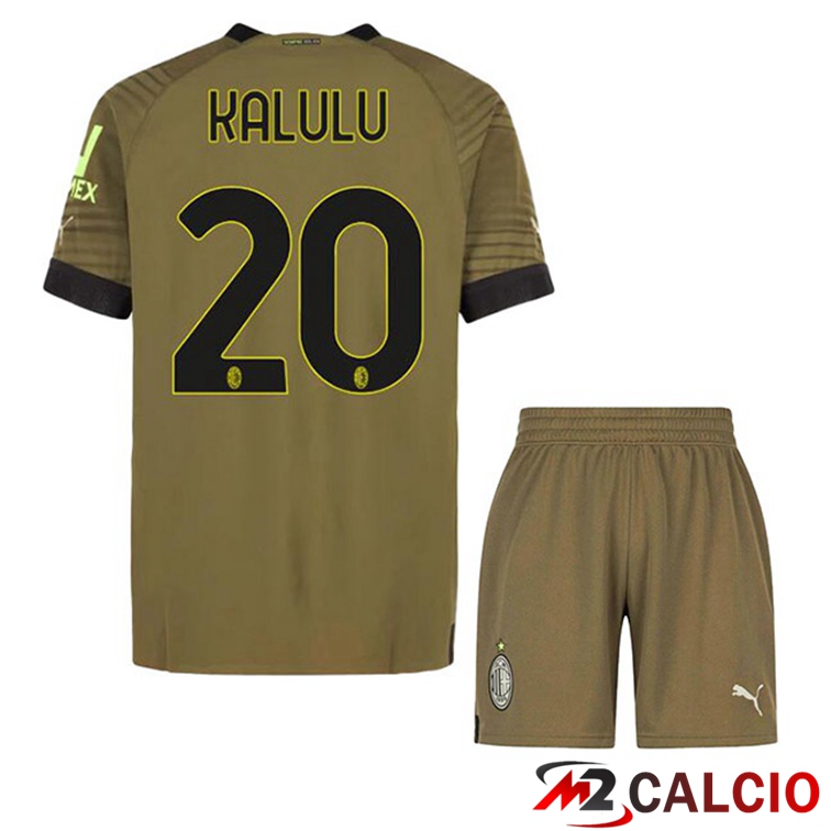 Maglie Calcio AC Milan (KALULU 20) Bambino Terza Marrone 2022/2023