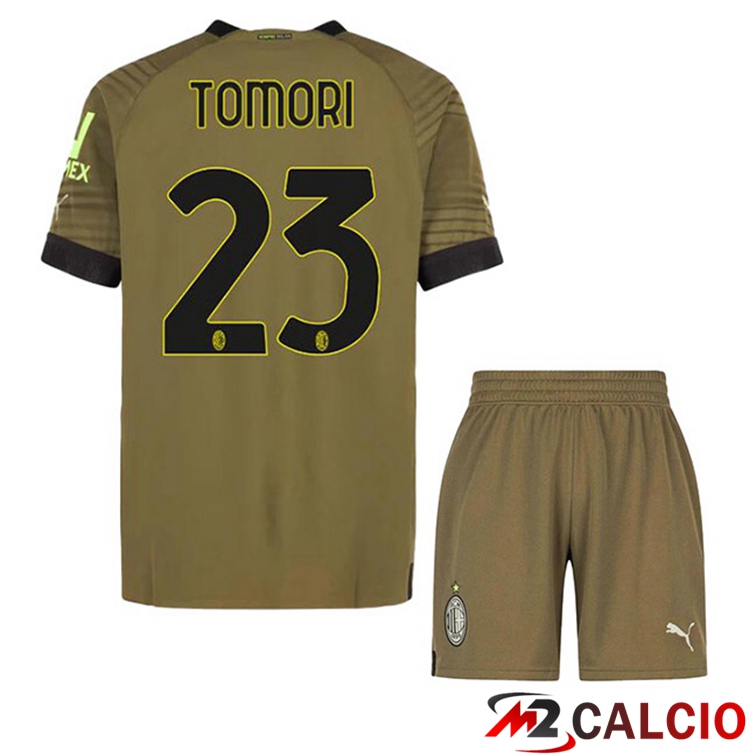 Maglie Calcio AC Milan (TOMORI 23) Bambino Terza Marrone 2022/2023