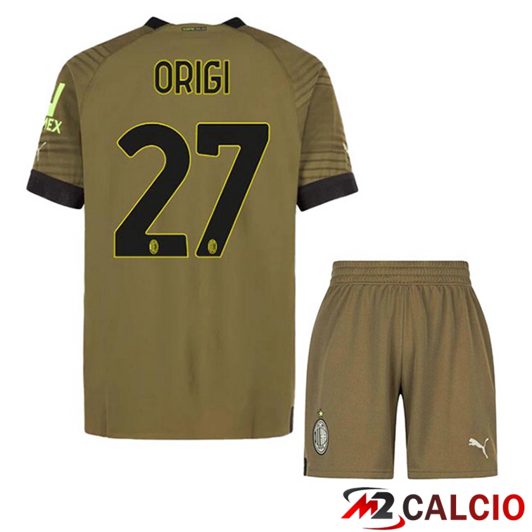 Maglie Calcio AC Milan (MALDINI 27) Bambino Terza Marrone 2022/2023
