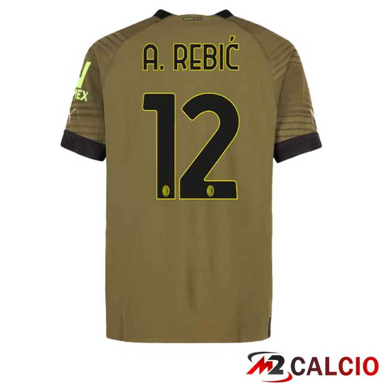 Maglie Calcio AC Milan (A. REBIĆ 12) Terza Marrone 2022/2023