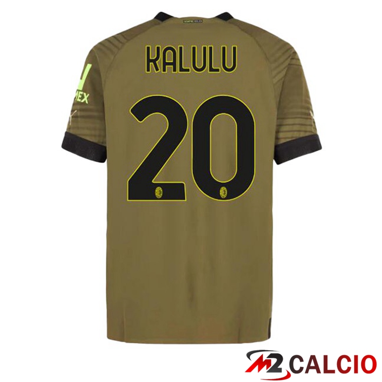 Maglie Calcio AC Milan (KALULU 20) Terza Marrone 2022/2023