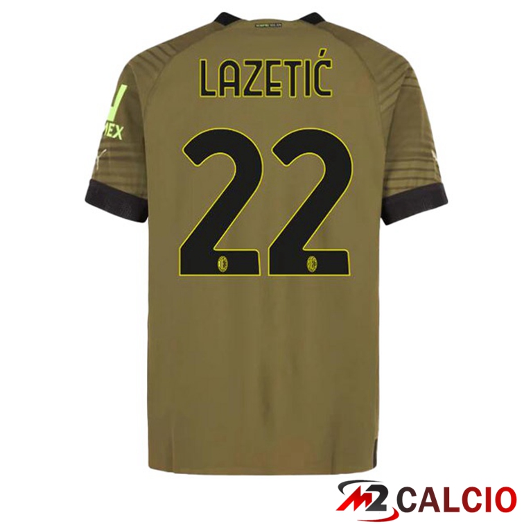 Maglie Calcio AC Milan (LAZETIĆ 22) Terza Marrone 2022/2023