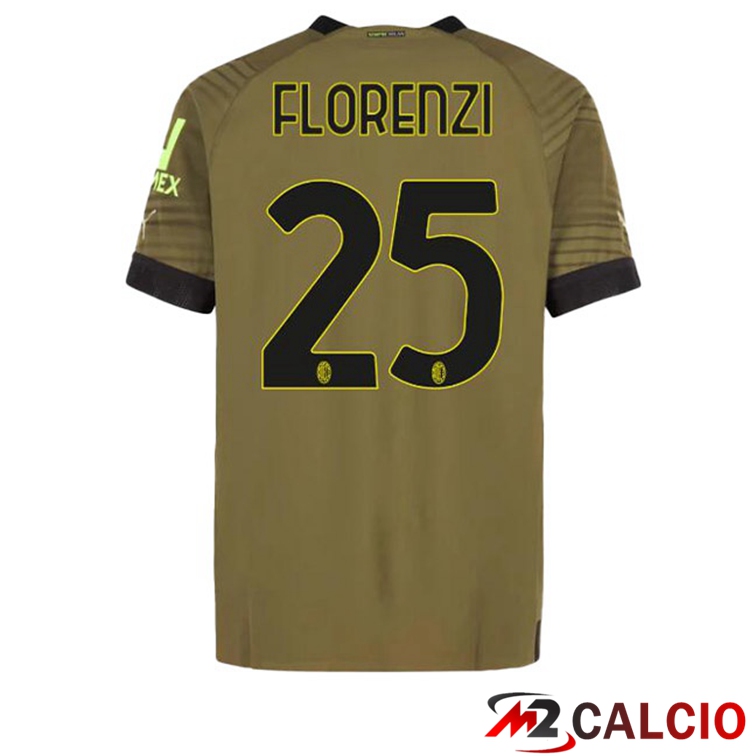 Maglie Calcio AC Milan (FLORENZI 25) Terza Marrone 2022/2023