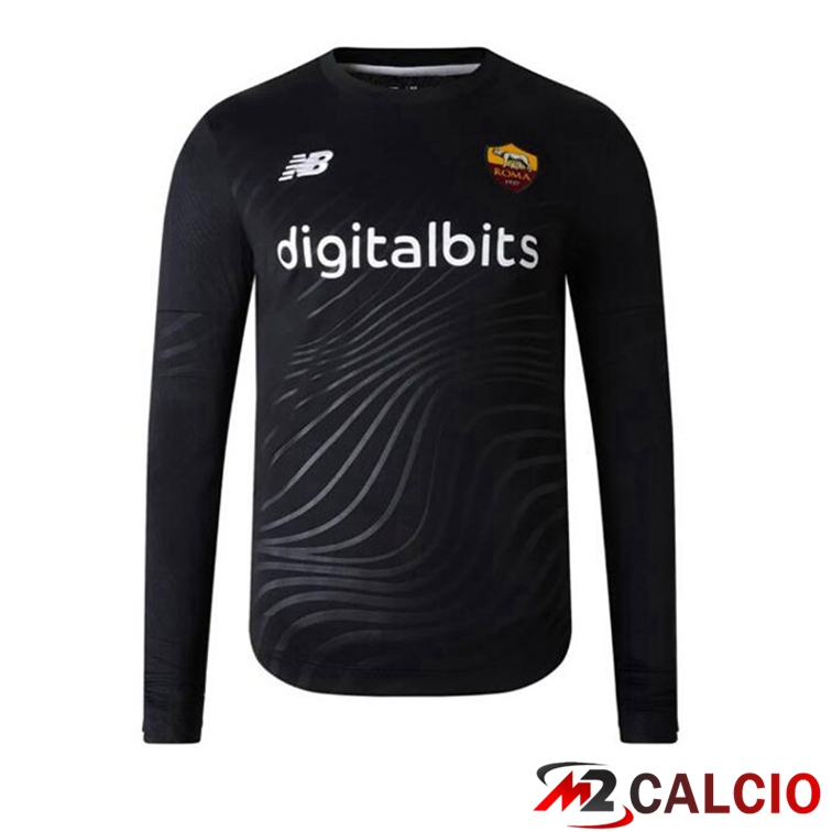 Maglie Calcio AS Roma Portiere Maniche Lunghe Nero 2022/2023