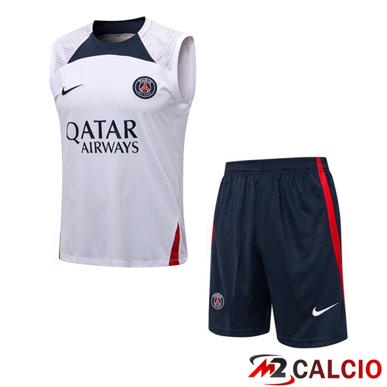 Canotta Calcio Paris PSG + Shorts Bianco 2022/2023