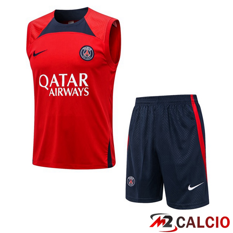 Canotta Calcio Paris PSG + Shorts Rosso 2022/2023