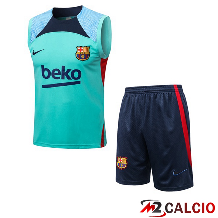 Canotta Calcio FC Barcellona + Shorts Verde 2022/2023