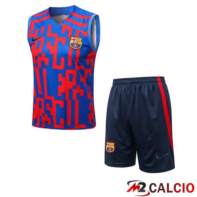 Canotta Calcio FC Barcellona + Shorts Blu Rosso 2022/2023