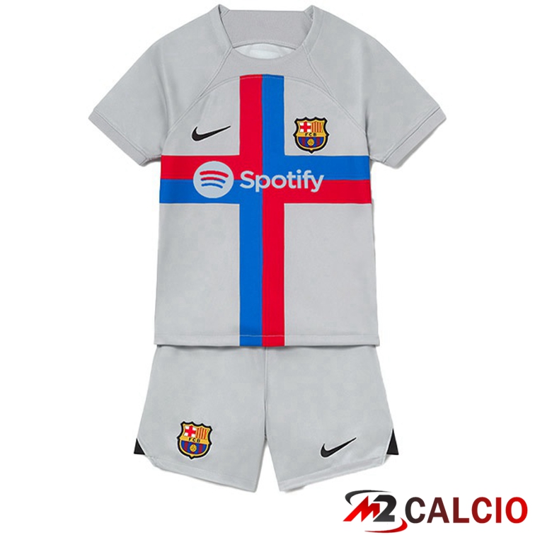 Maglie Calcio FC Barcellona Bambino Terza Grigio 2022/2023