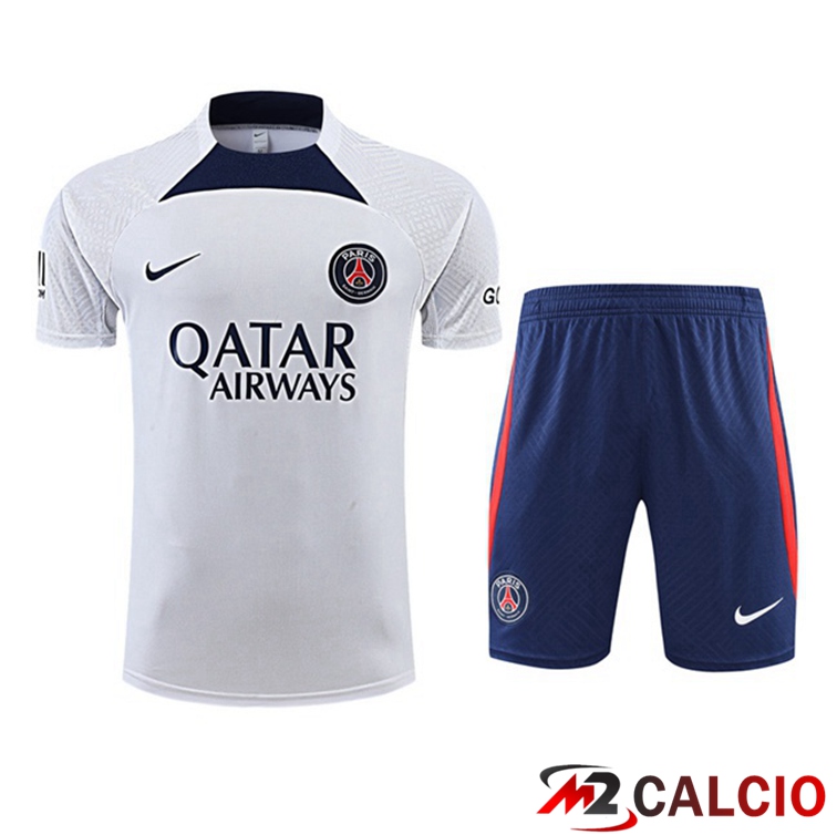 T Shirt Allenamento Paris PSG + Shorts Bianco 2022/2023