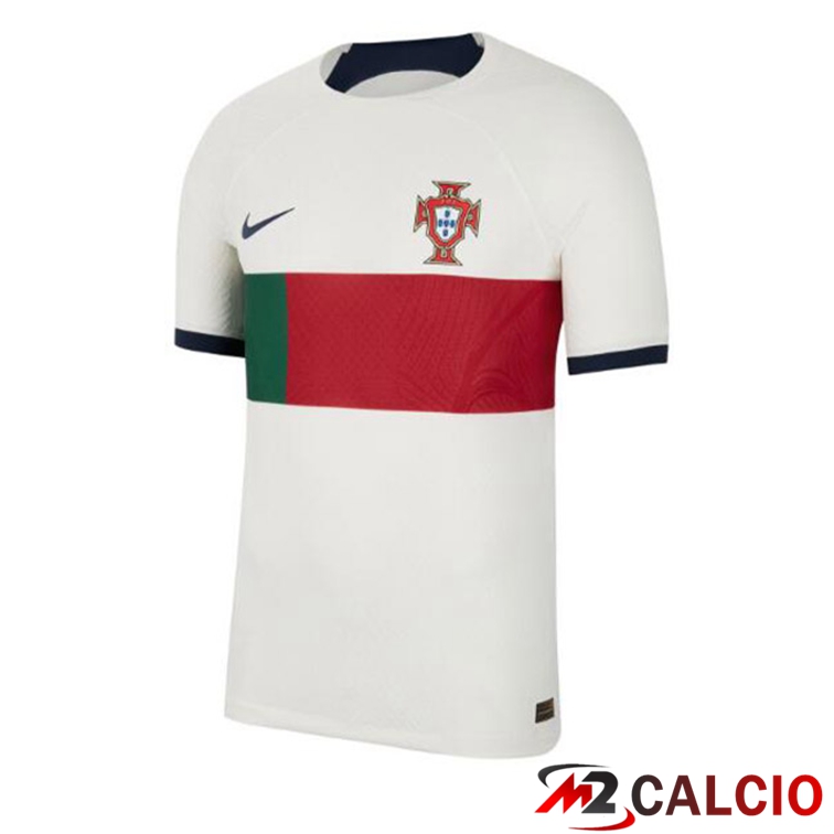 Maglie Calcio Portogallo Seconda Bianco Rosso Coppa del Mondo 2022