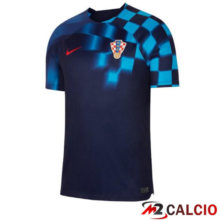 Maglie Calcio Croazia Seconda Nero Blu Coppa del Mondo 2022
