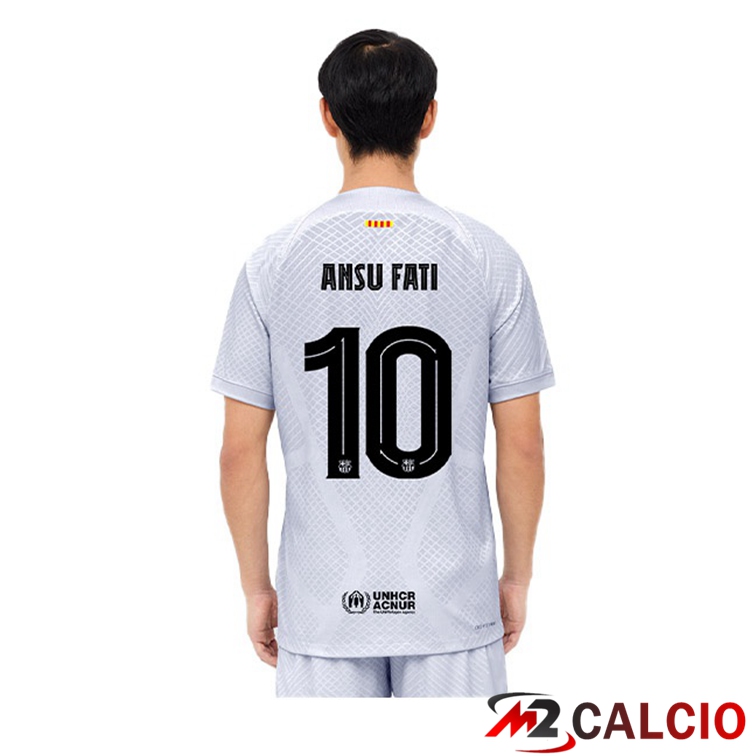 Maglie Calcio FC Barcellona (ANSU FATI 10) Terza Grigio 2022/2023