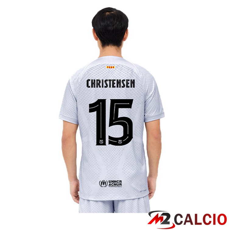 Maglie Calcio FC Barcellona (CHRISTENSEN 15) Terza Grigio 2022/2023