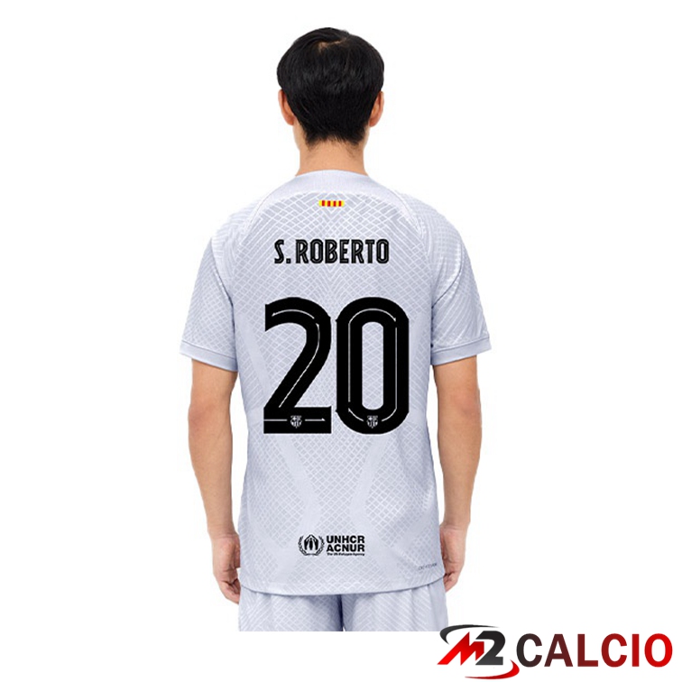 Maglie Calcio FC Barcellona (S. ROBERTO 20) Terza Grigio 2022/2023