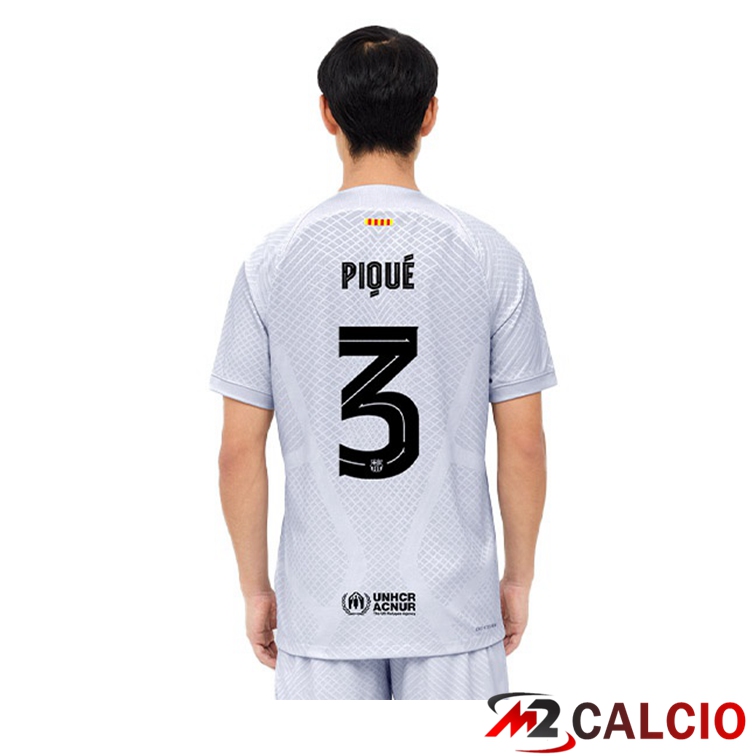 Maglie Calcio FC Barcellona (PIQUÉ 3 ) Terza Grigio 2022/2023