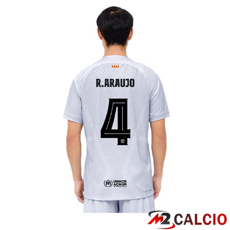 Maglie Calcio FC Barcellona (R. ARAUJO 4) Terza Grigio 2022/2023