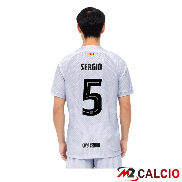 Maglie Calcio FC Barcellona (SERGIO 5) Terza Grigio 2022/2023