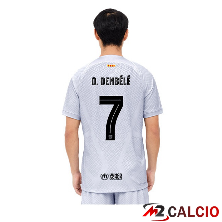 Maglie Calcio FC Barcellona (O. DEMBÉLÉ 7) Terza Grigio 2022/2023