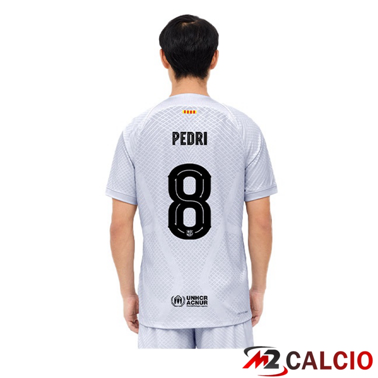 Maglie Calcio FC Barcellona (PEDRI 8) Terza Grigio 2022/2023