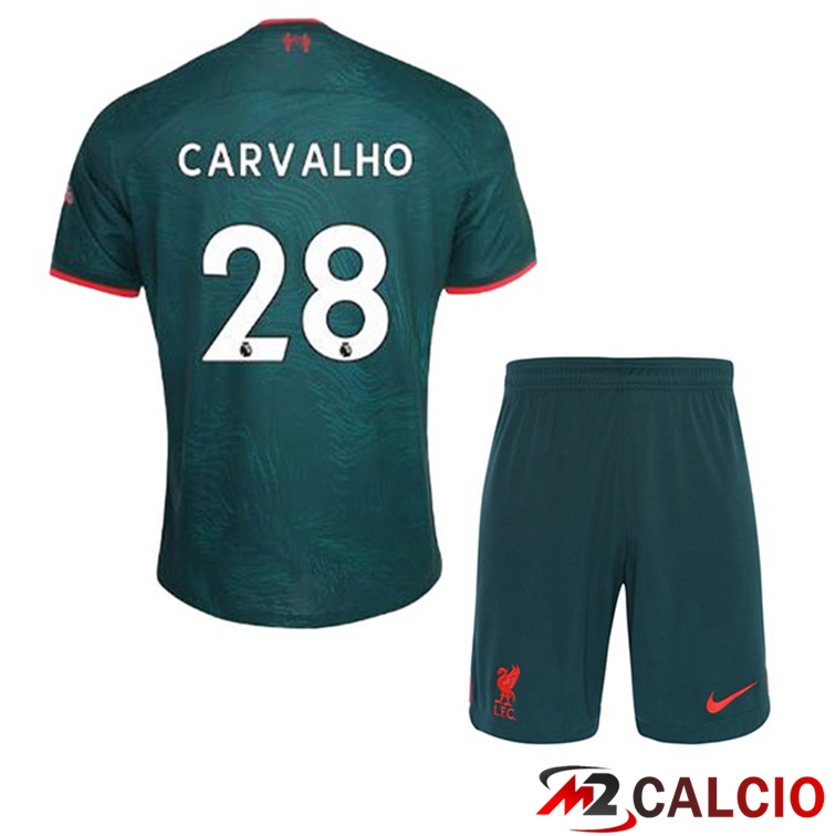 Maglie Calcio FC Liverpool (CARVALHO 28) Bambino Terza Verde 2022/2023