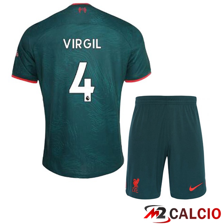 Maglie Calcio FC Liverpool (VIRGIL 4) Bambino Terza Verde 2022/2023