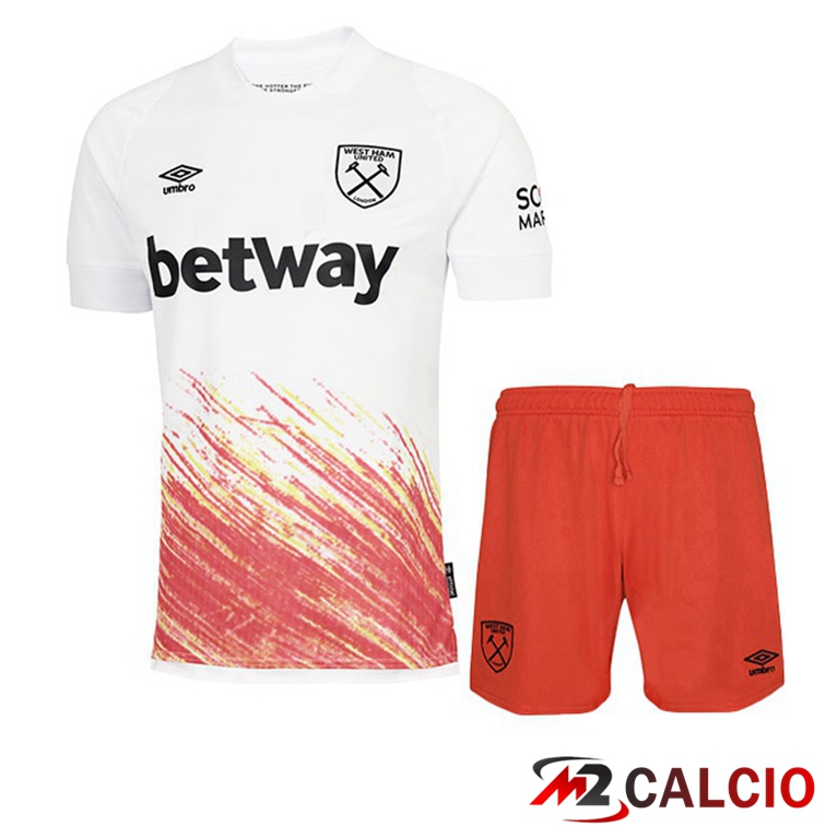 Maglie Calcio West Ham Bambino Terza Bianco Rosso 2022/2023