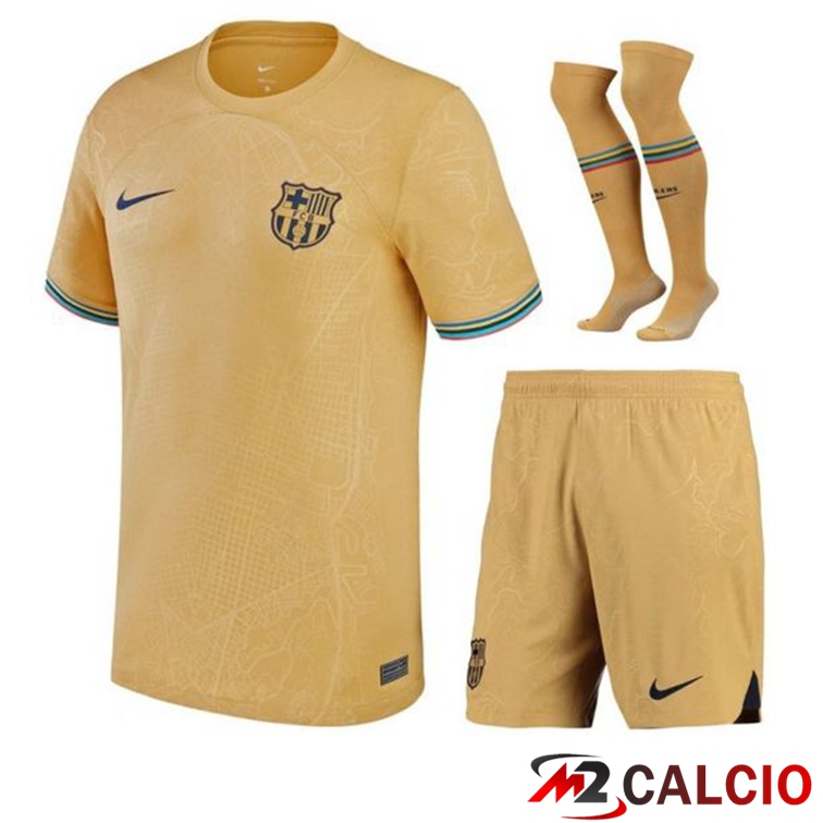 Insieme Maglie Calcio FC Barcellona Seconda (Pantaloncini + Calzini) 2022/2023