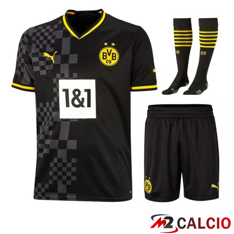 Insieme Maglie Calcio Dortmund BVB Seconda (Pantaloncini + Calzini) 2022/2023