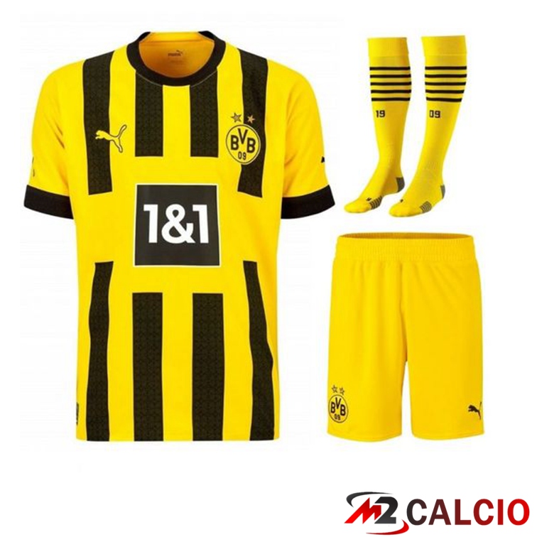 Insieme Maglie Calcio Dortmund BVB Prima (Pantaloncini + Calzini) 2022/2023