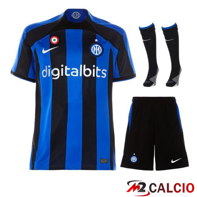 Insieme Maglie Calcio Inter Milan Prima (Pantaloncini + Calzini) 2022/2023