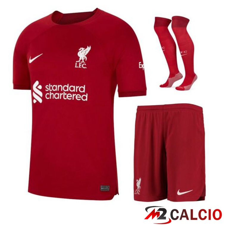Insieme Maglie Calcio FC Liverpool Prima (Pantaloncini + Calzini) 2022/2023