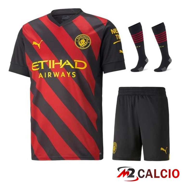 Insieme Maglie Calcio Manchester City Seconda (Pantaloncini + Calzini) 2022/2023