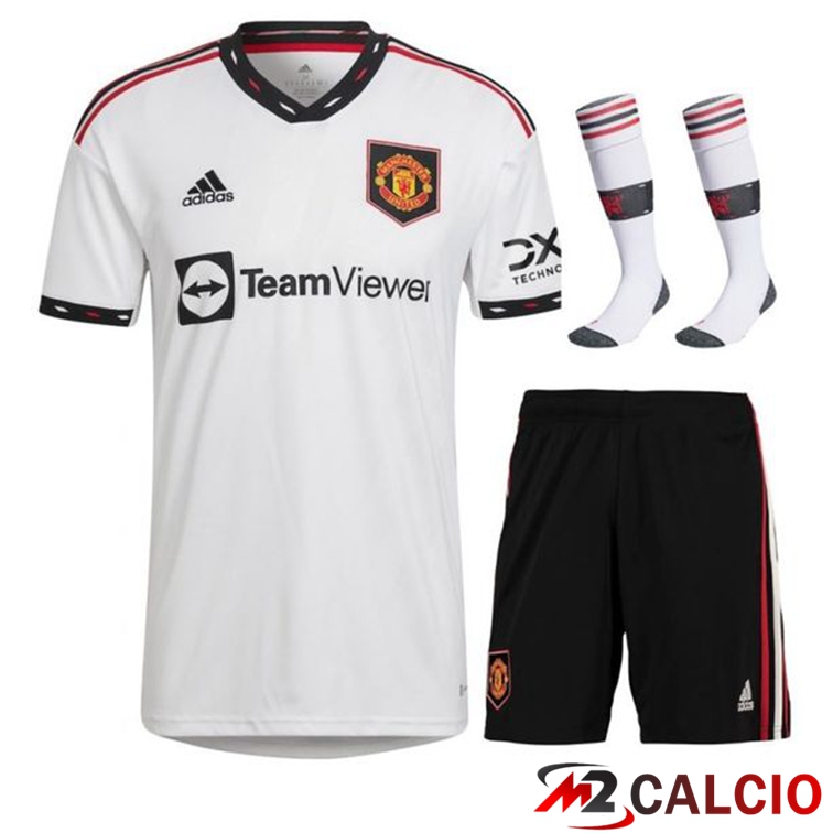 Insieme Maglie Calcio Manchester United Seconda (Pantaloncini + Calzini) 2022/2023