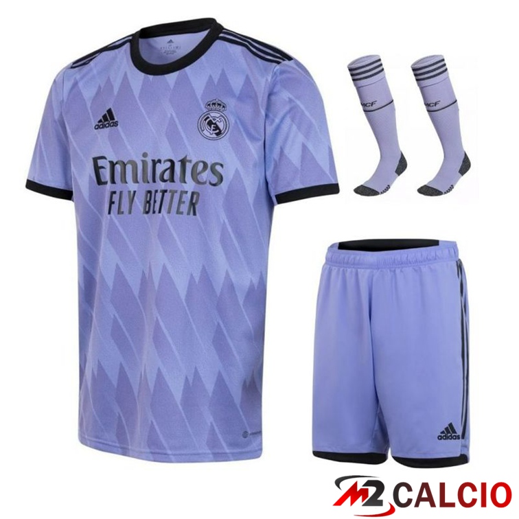 Insieme Maglie Calcio Real Madrid Seconda (Pantaloncini + Calzini) 2022/2023